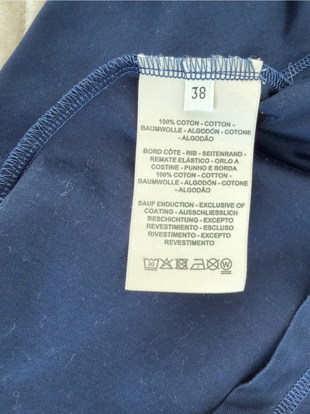 Hermes Women's Navy Blue & White  Short Sleeve TShirt Top Size 38 ( US 4 )